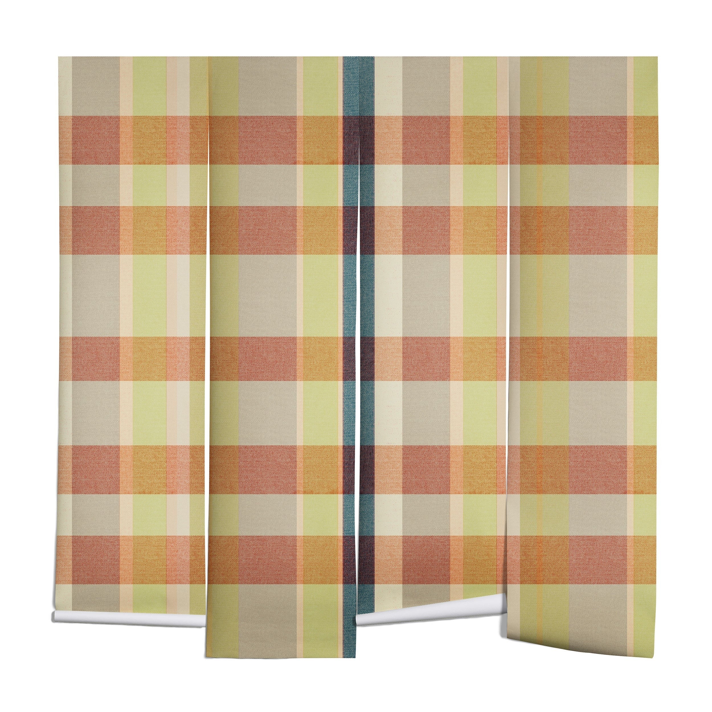 Marta Barragan Camarasa Retro Picnic Plaid Warm Tones Wall Mural
