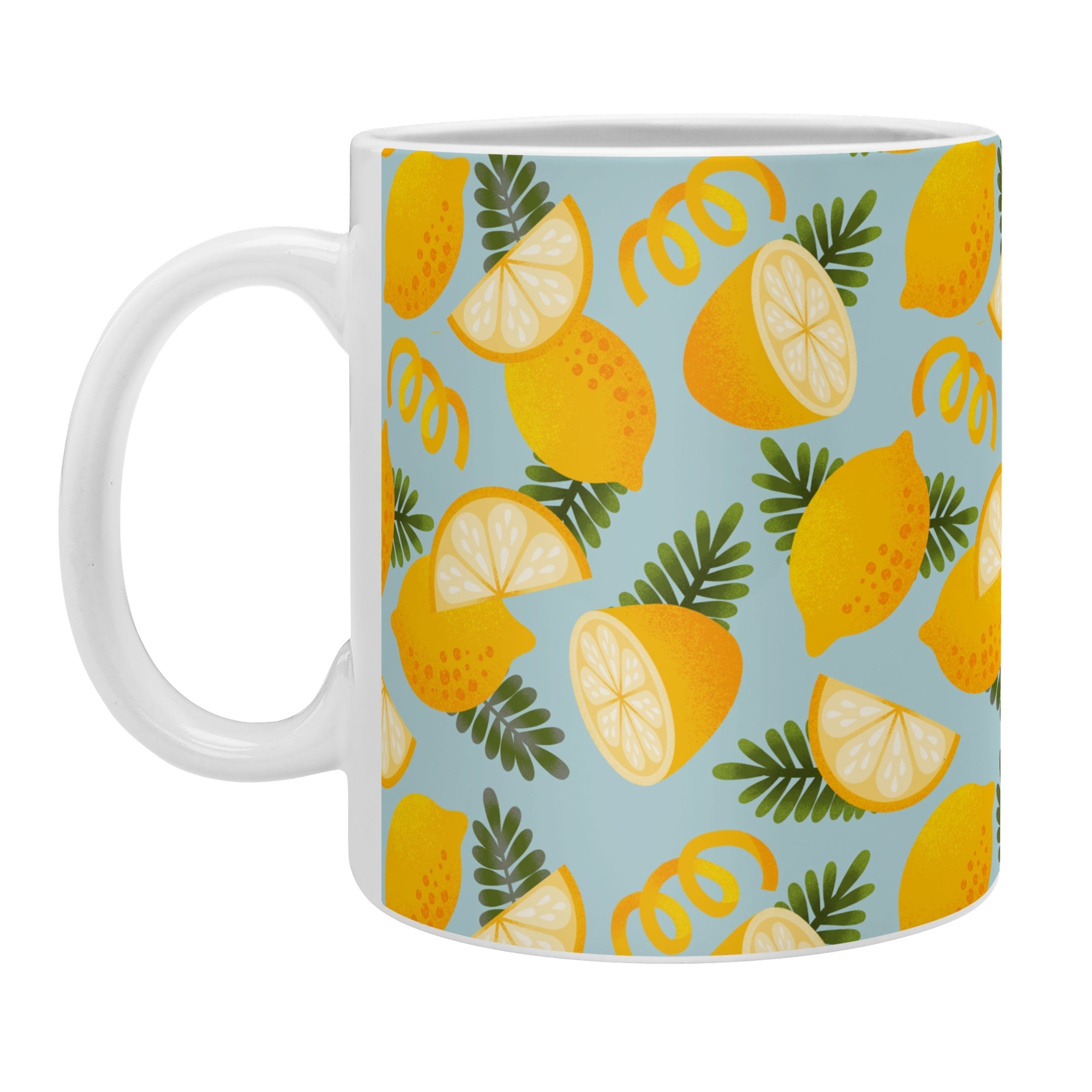 Jessica Molina Lemon Pattern on Sky Blue Coffee Mug