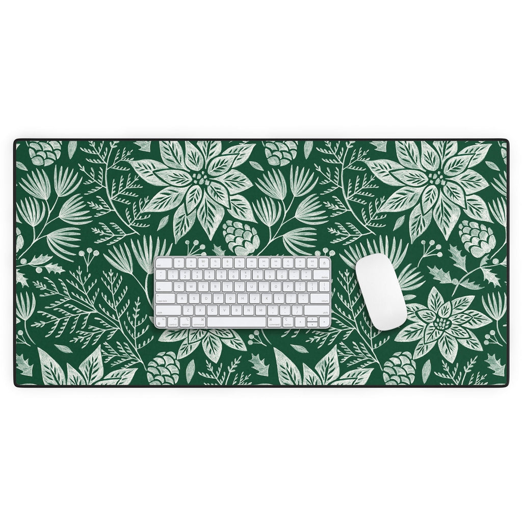 Pimlada Phuapradit Christmas Poinsettia Desk Mat