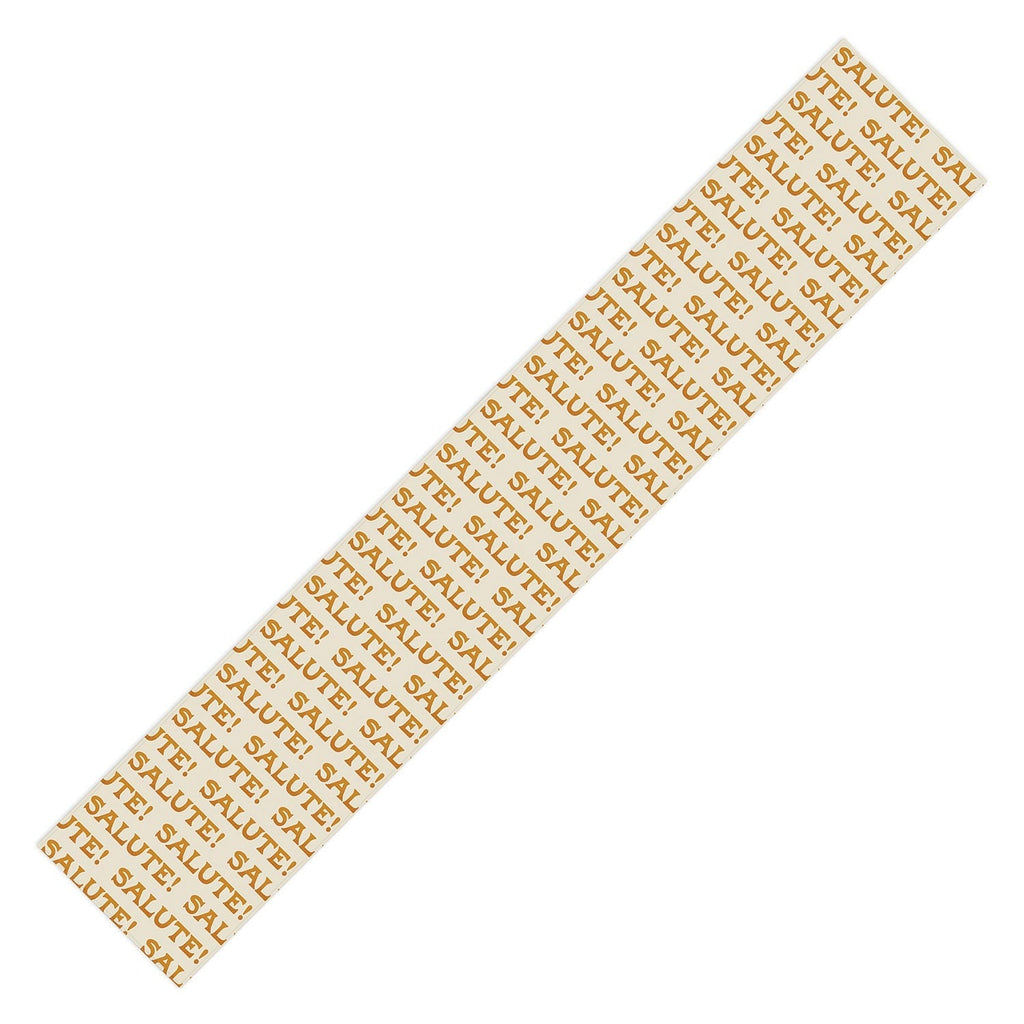 Jessica Molina Salute Gold Pattern on Cream Table Runner