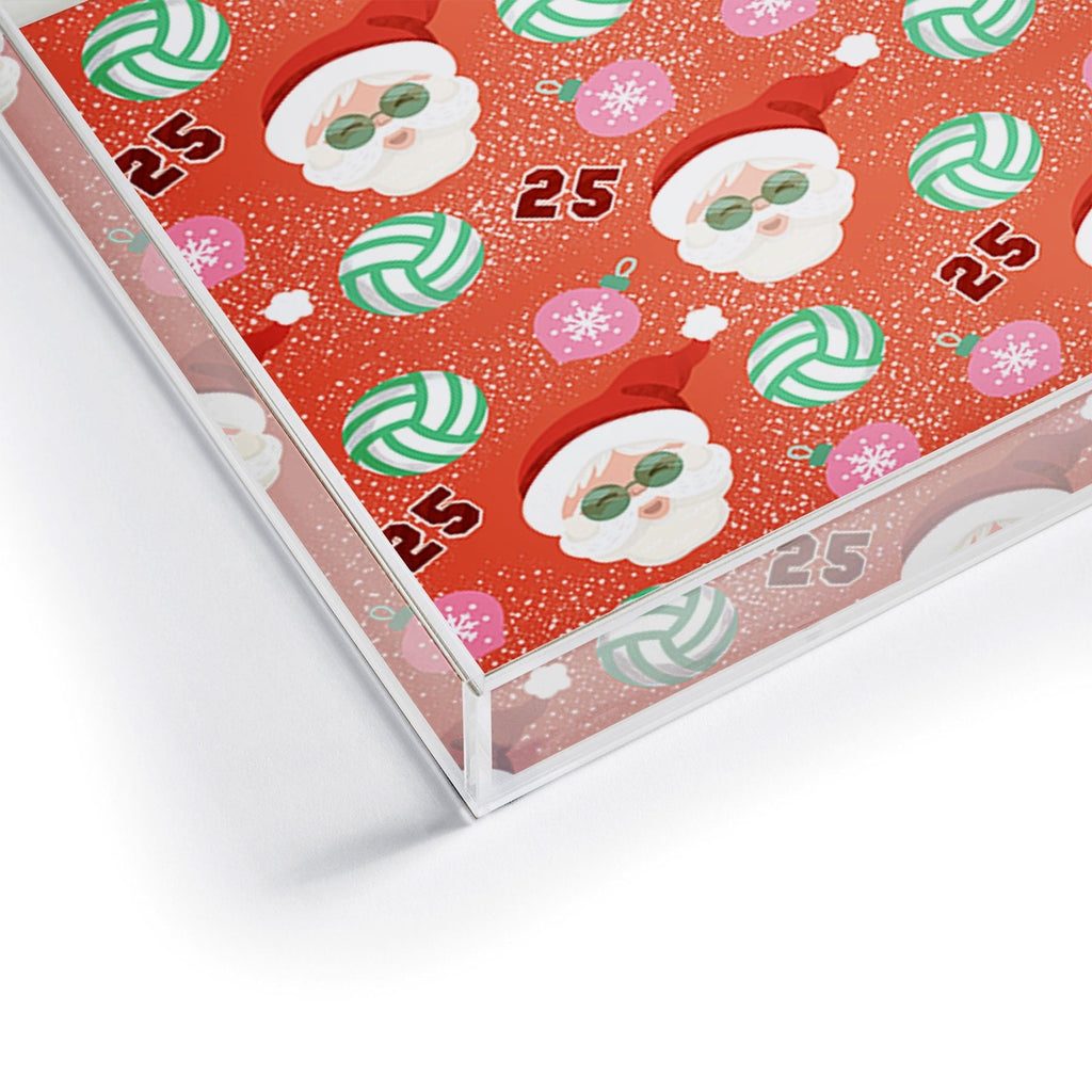 Design by Spark Sporty Volleyball Santa Acrylic Tray