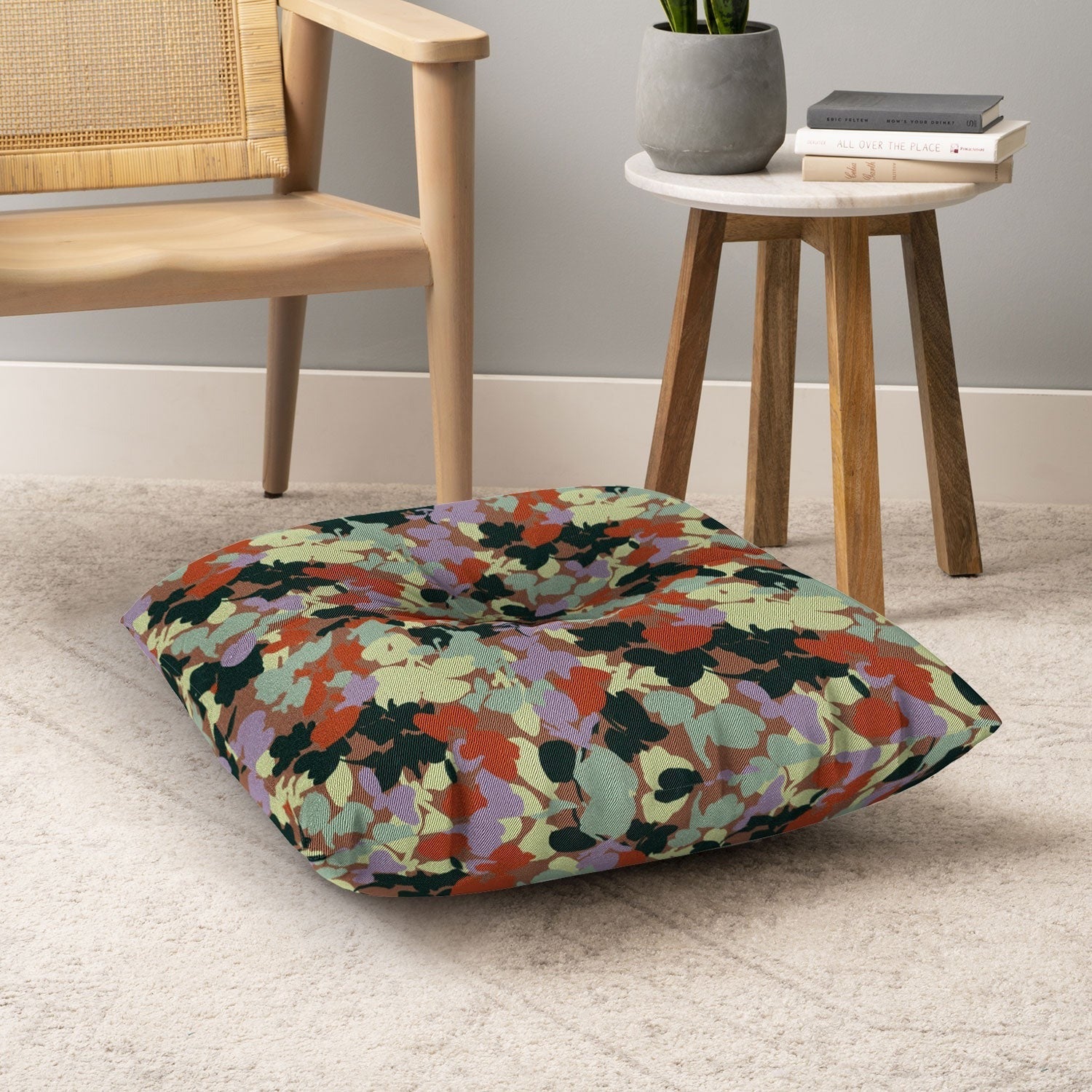Marta Barragan Camarasa Retro Bloom Medley Floor Pillow Square