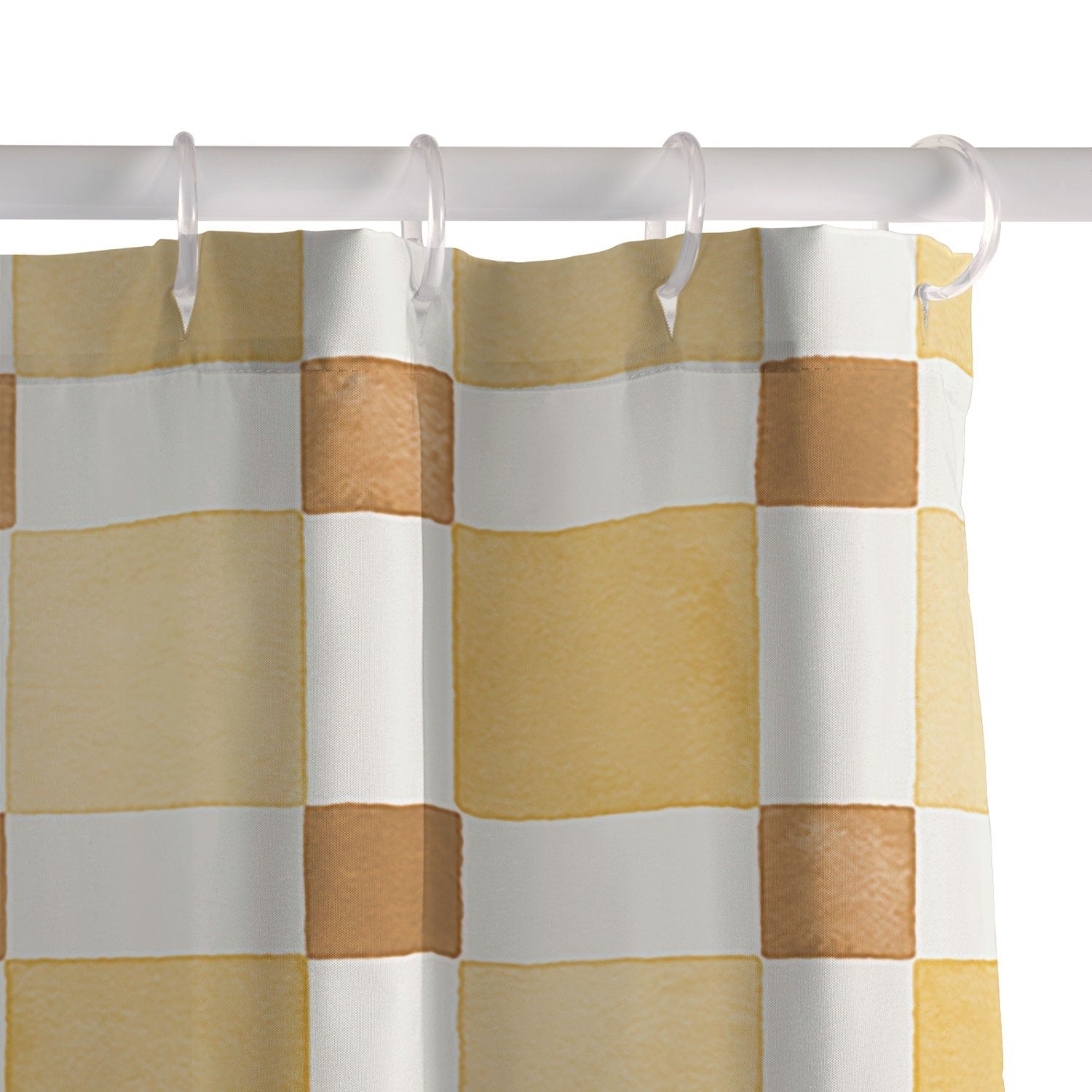 Ninola Design Everyday Artifact Checker Mosaic Tiles Geometry Yellow Shower Curtain