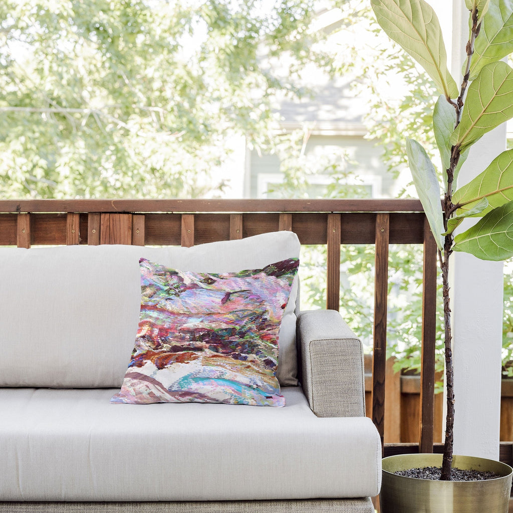 83 Oranges Sequin Haze Outdoor Throw Pillow