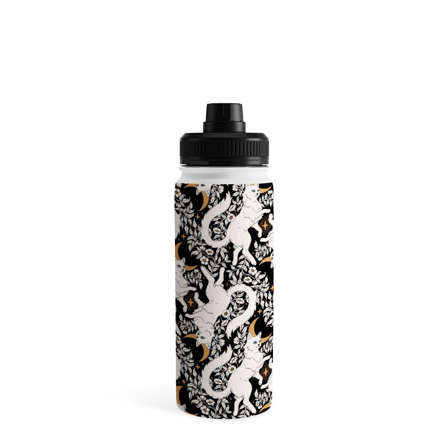 Avenie Celestial Cats Gold Water Bottle