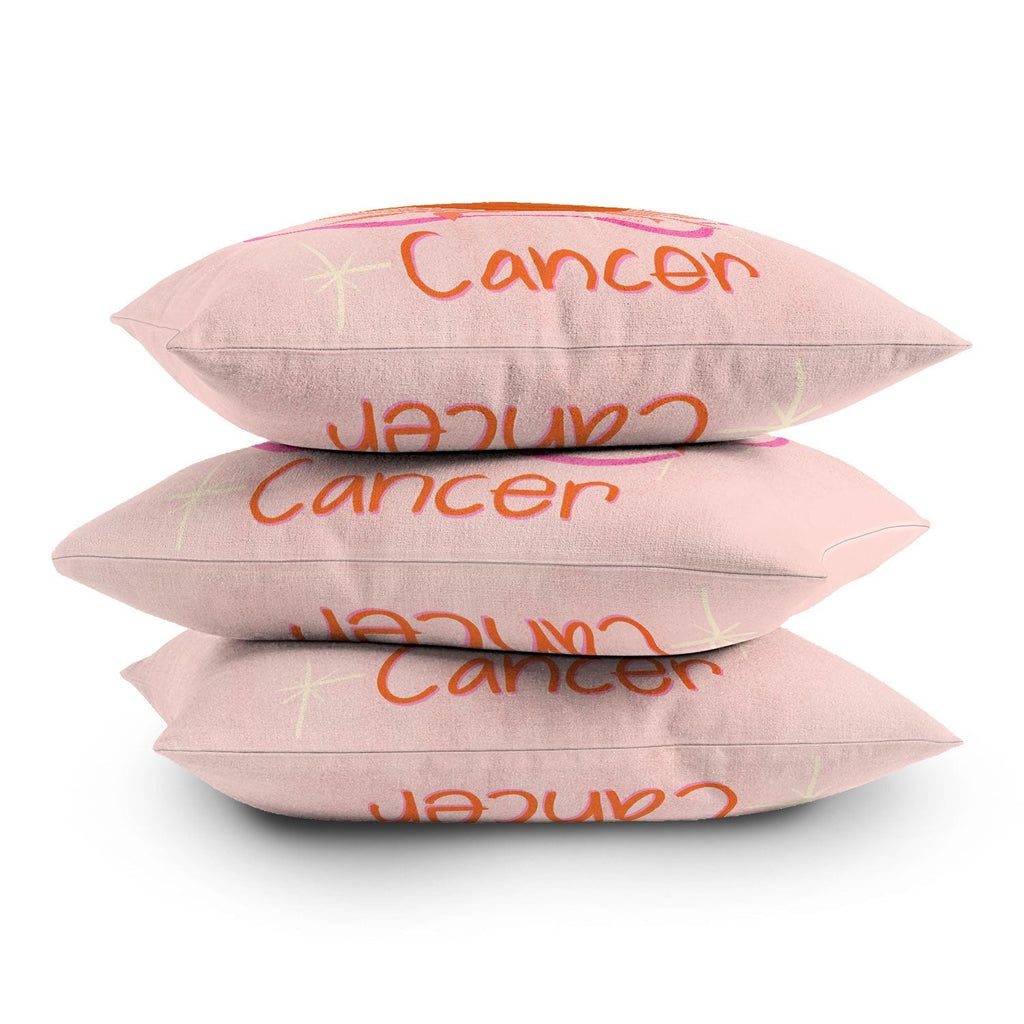 Little Om Zodiac Signs Cancer Outdoor Throw Pillow