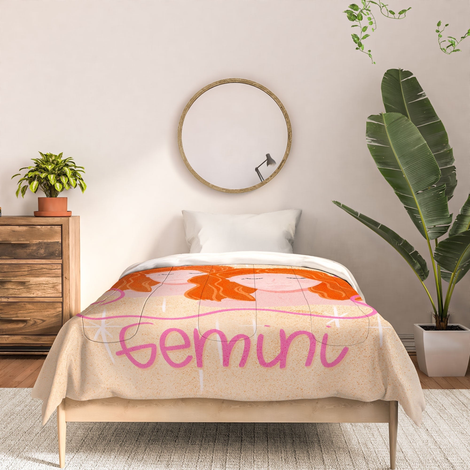 Little Om Zodiac Signs Gemini Comforter