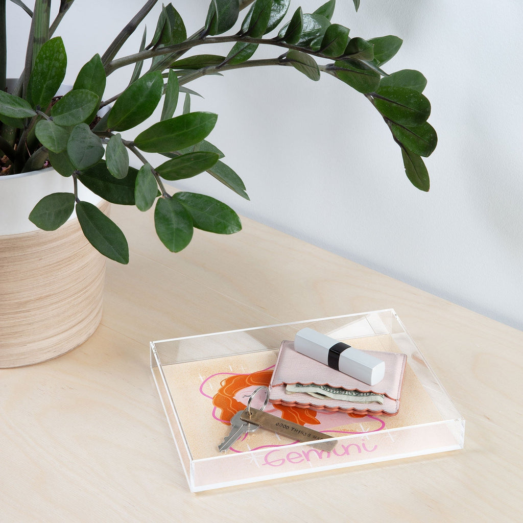 Little Om Zodiac Signs Gemini Acrylic Tray