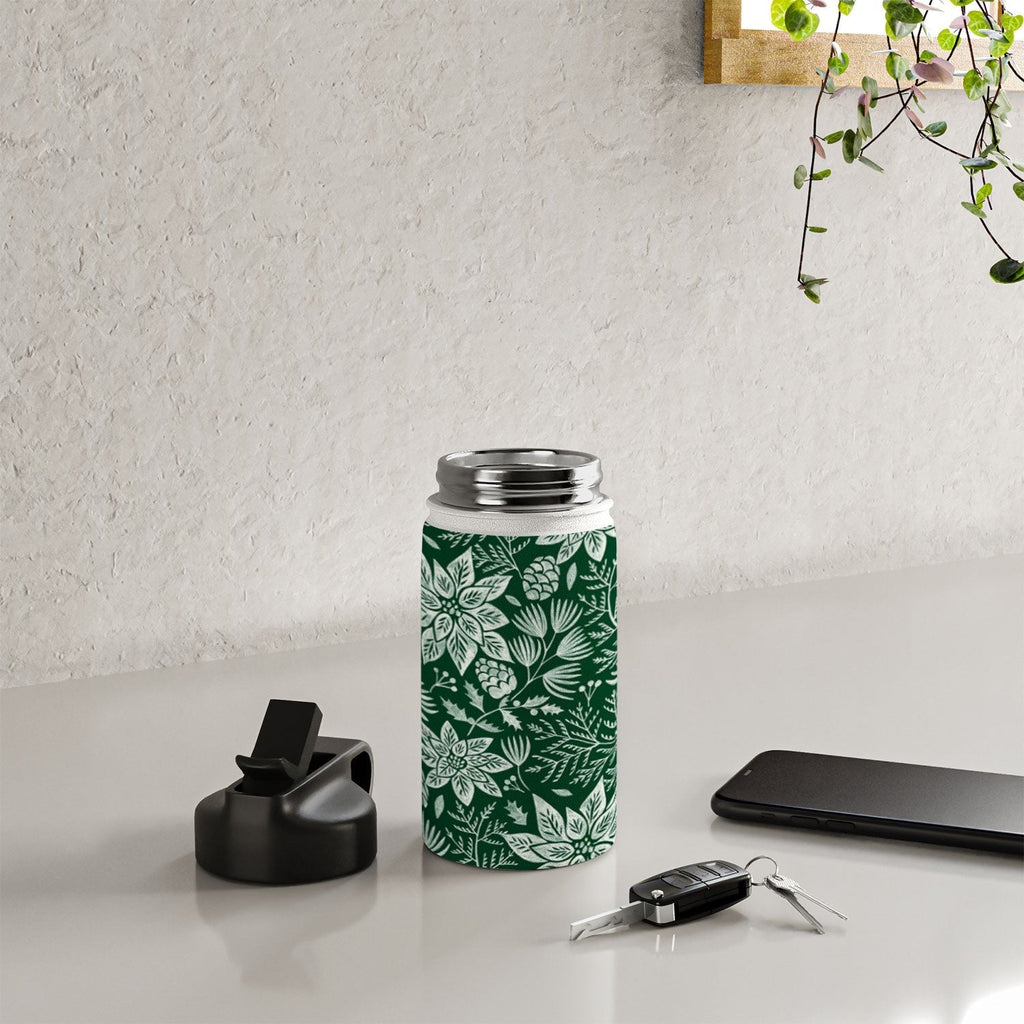 Pimlada Phuapradit Christmas Poinsettia Water Bottle