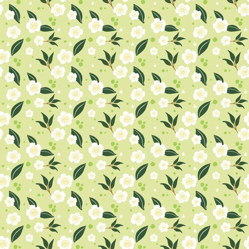 Design by Spark Matcha Tea Florals Shower Curtain
