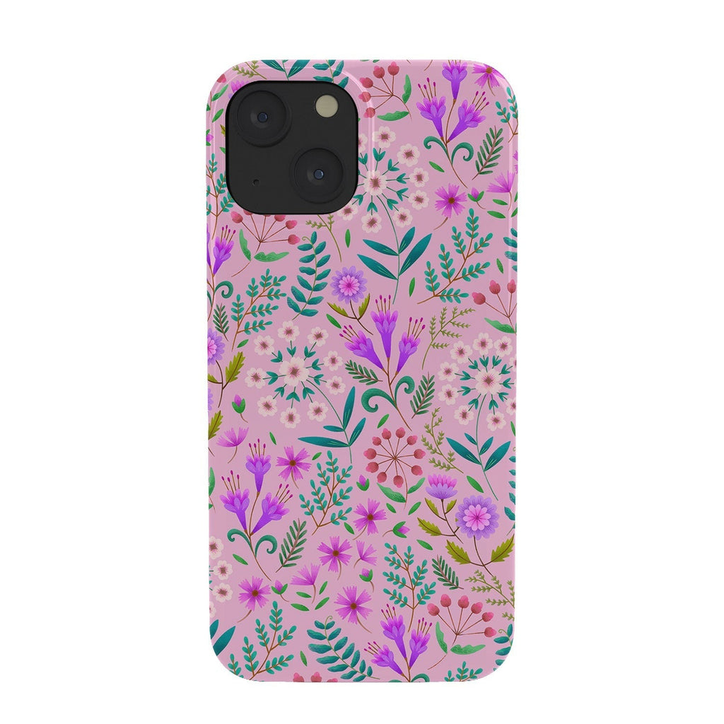 Pimlada Phuapradit Ditsy Purple Floral Half Drop Phone Case
