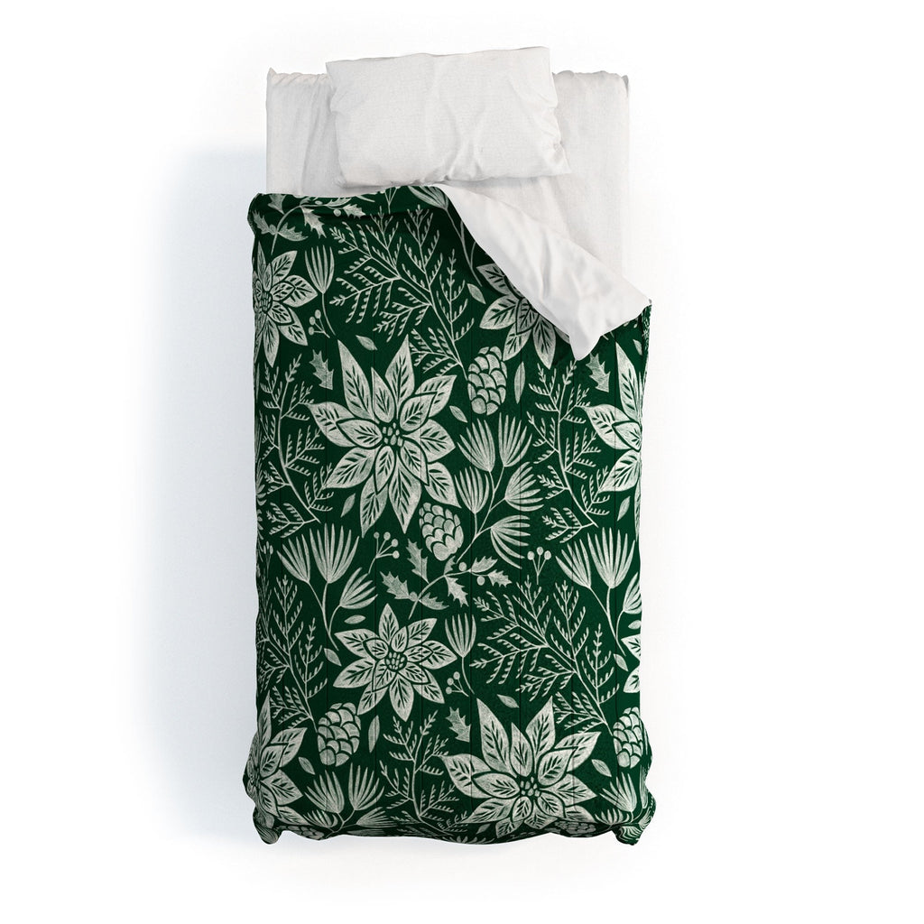 Pimlada Phuapradit Christmas Poinsettia Comforter