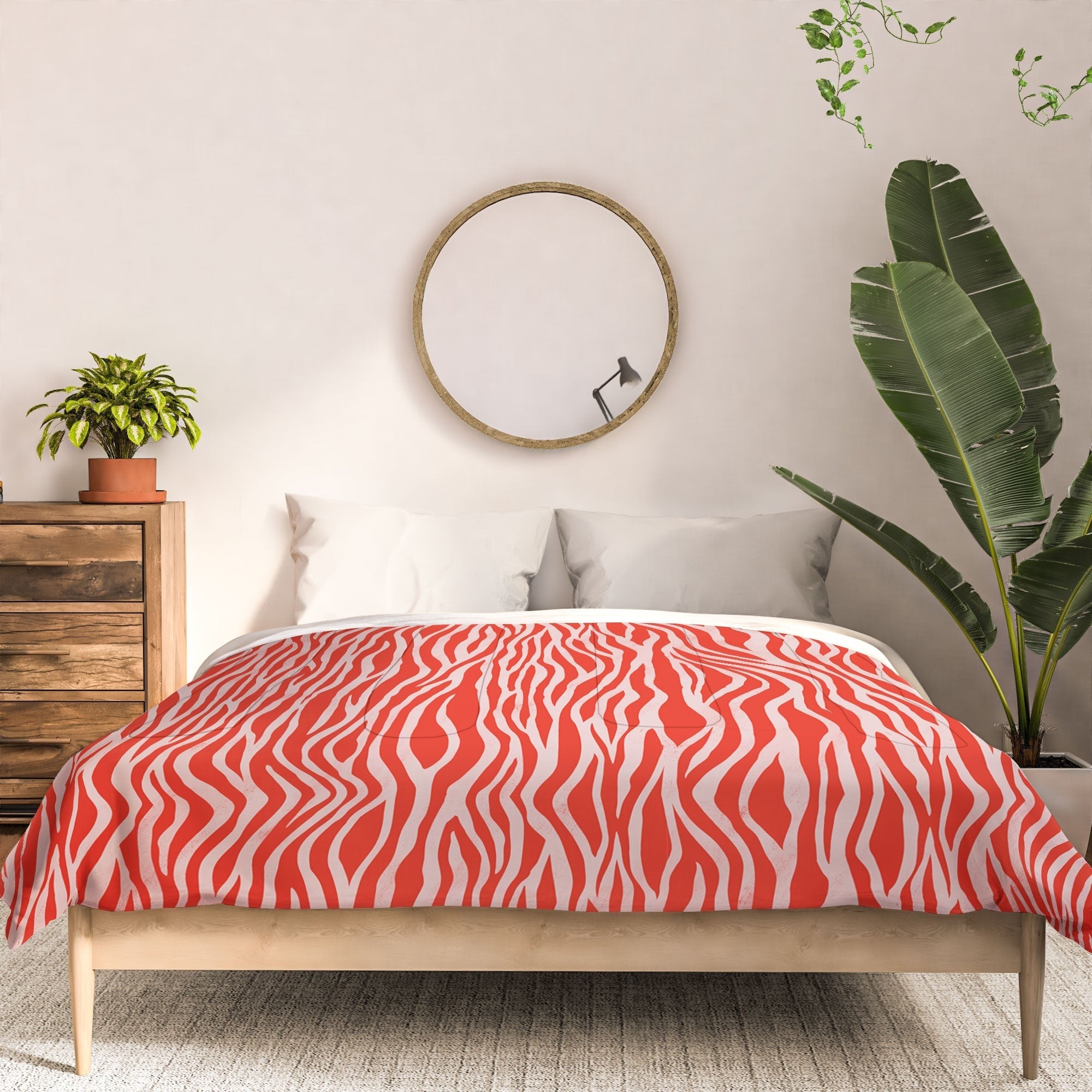 Avenie BR Red Zebra Stripe Comforter
