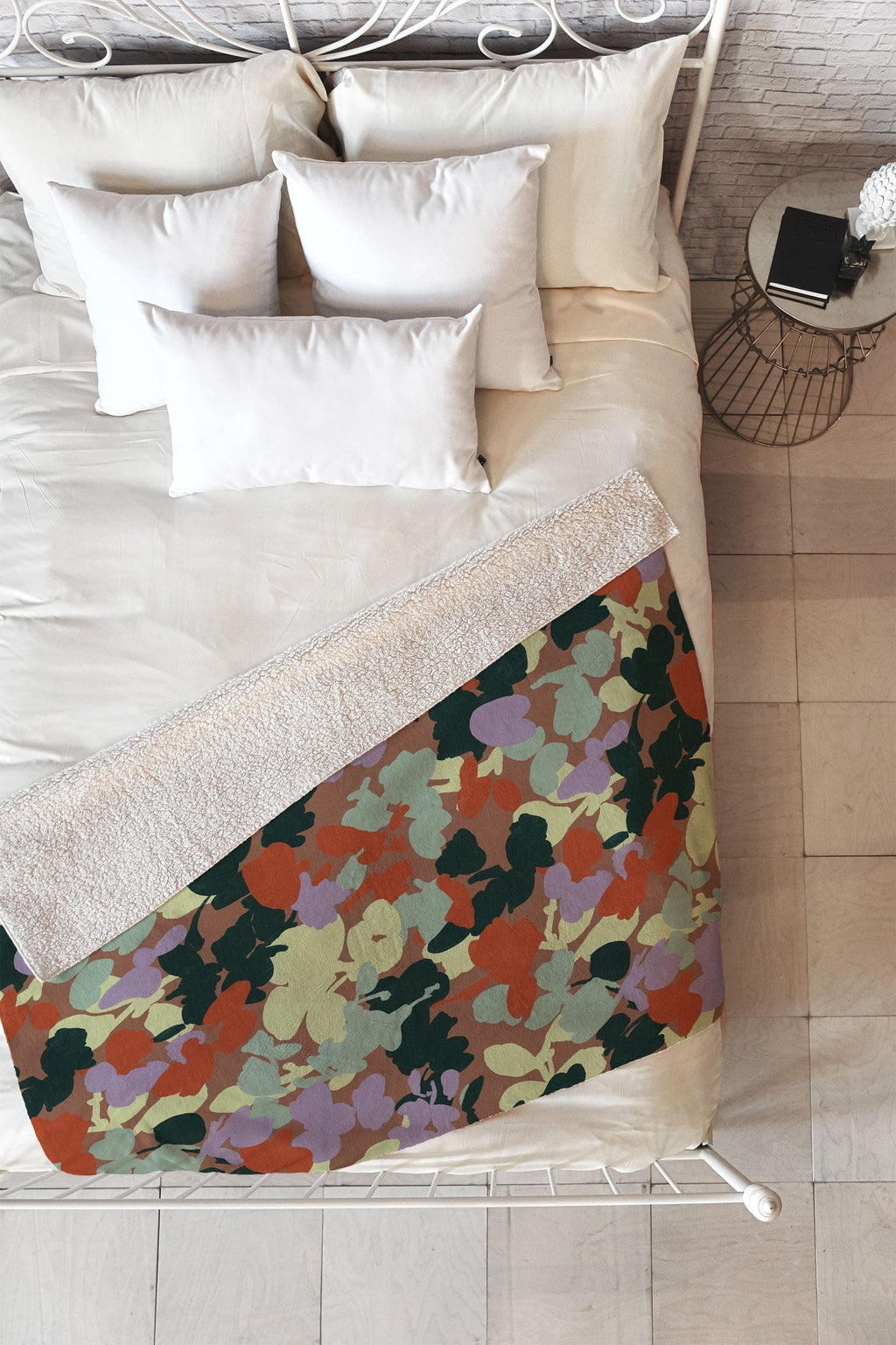 Marta Barragan Camarasa Retro Bloom Medley Fleece Throw Blanket