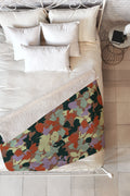 Marta Barragan Camarasa Retro Bloom Medley Fleece Throw Blanket