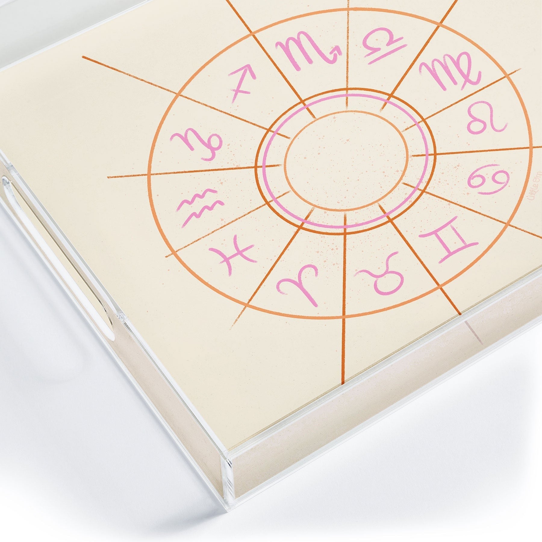 Little Om Zodiac Signs cream Acrylic Tray