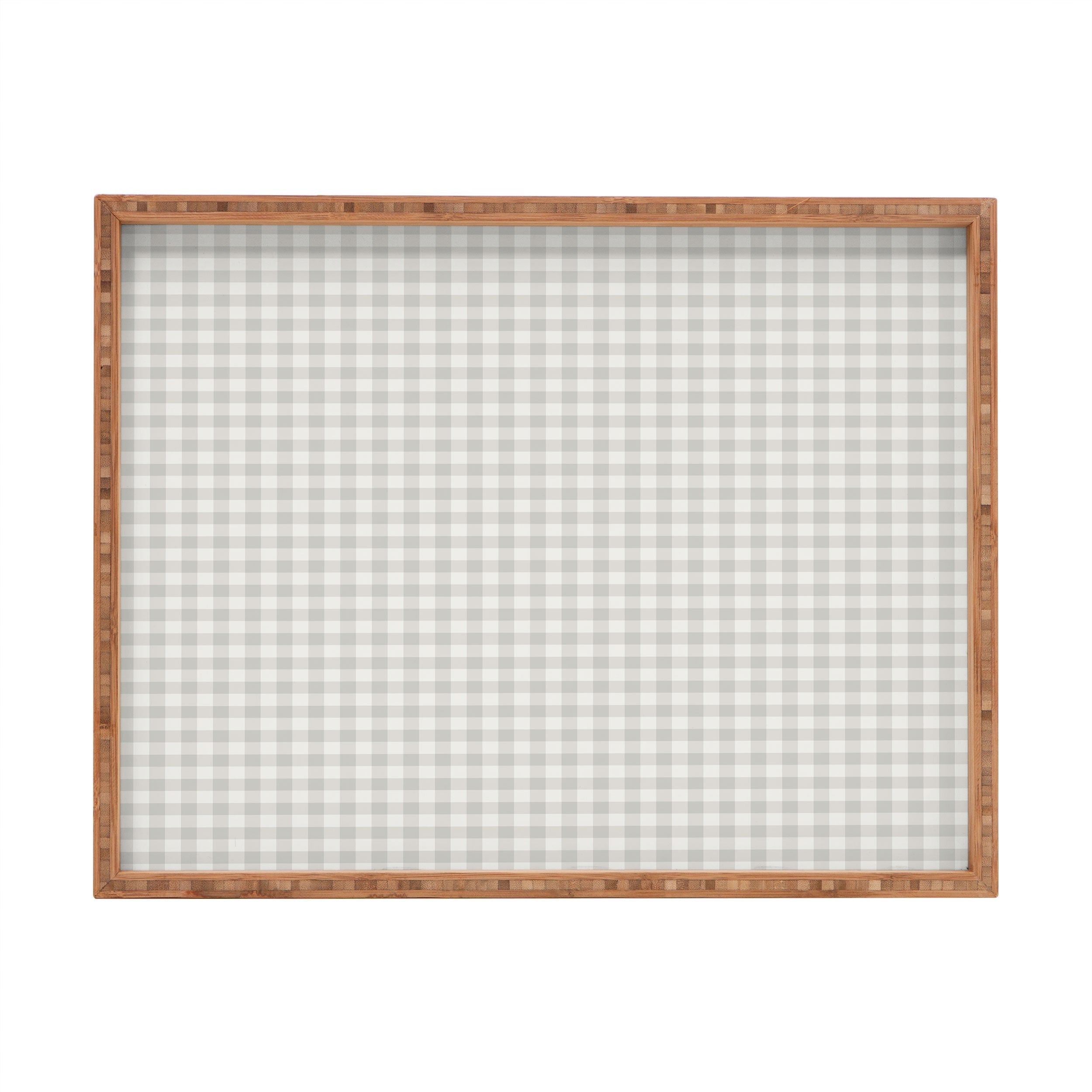 Colour Poems Gingham Plaid Pattern Cloud White Rectangular Tray