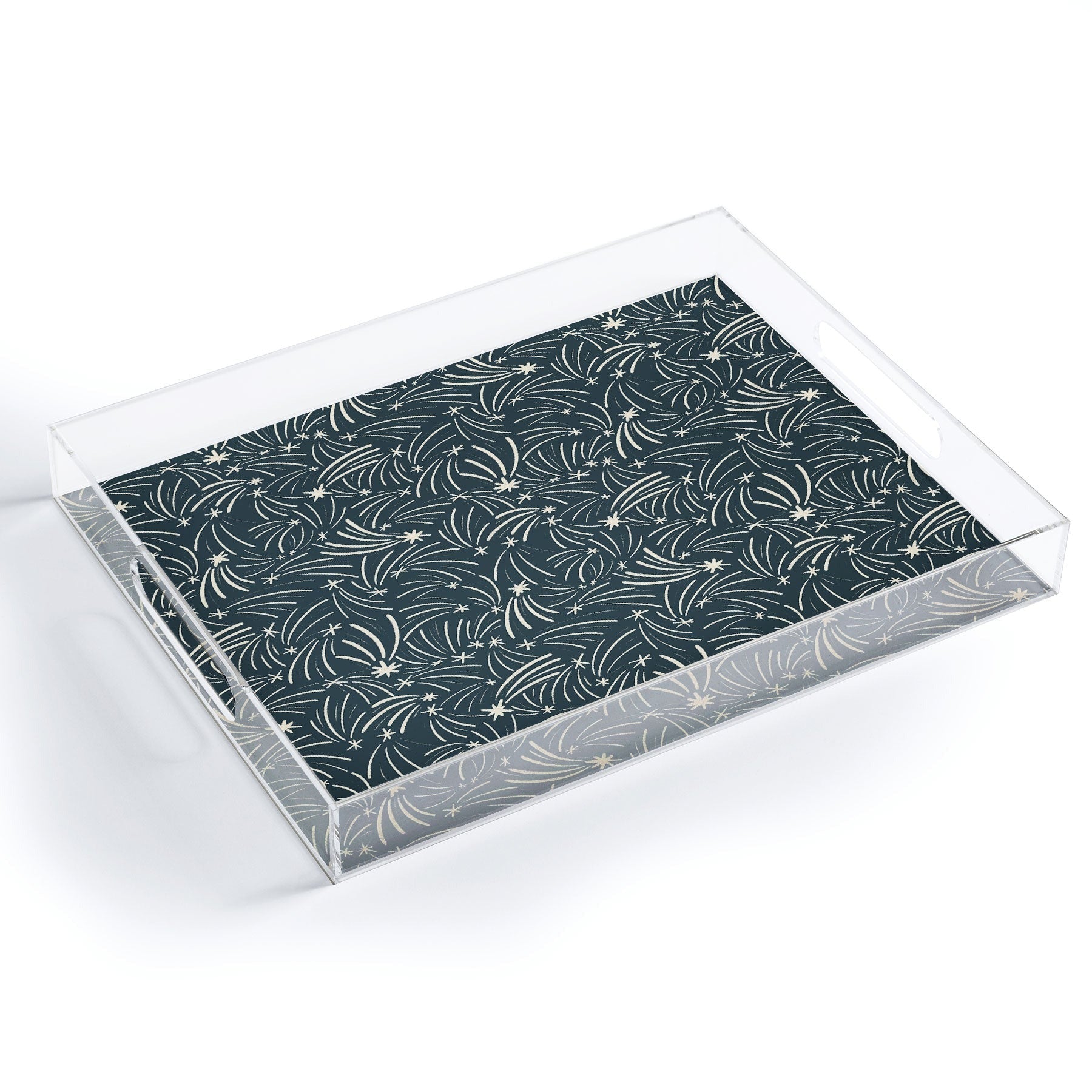 Little Om Pattern Shooting Stars blue Acrylic Tray