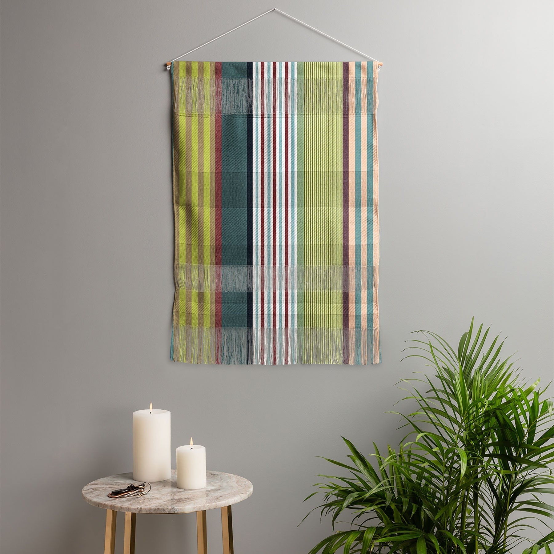 Marta Barragan Camarasa Colorful Stripe Delight Wall Hanging Portrait