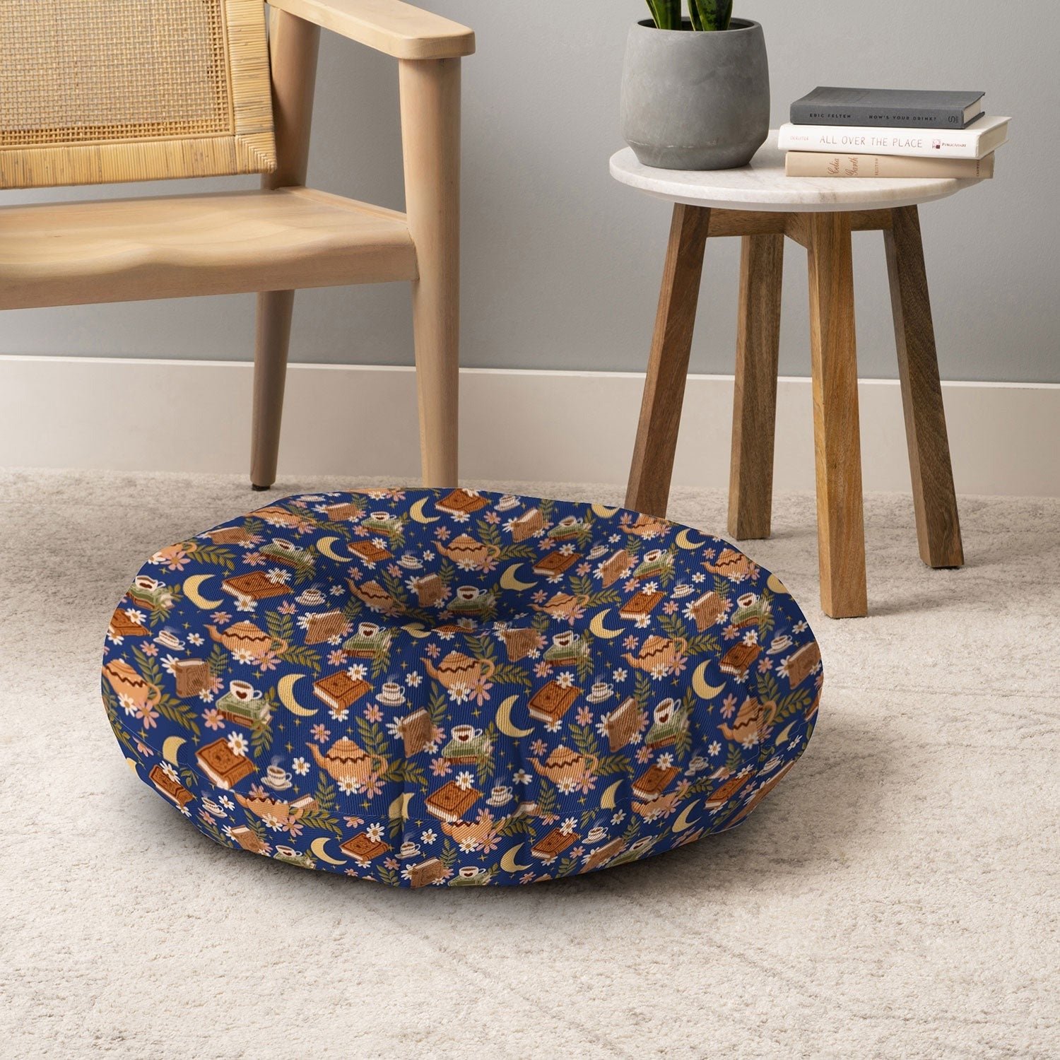 Avenie Moonlit Reading Nook II Floor Pillow Round