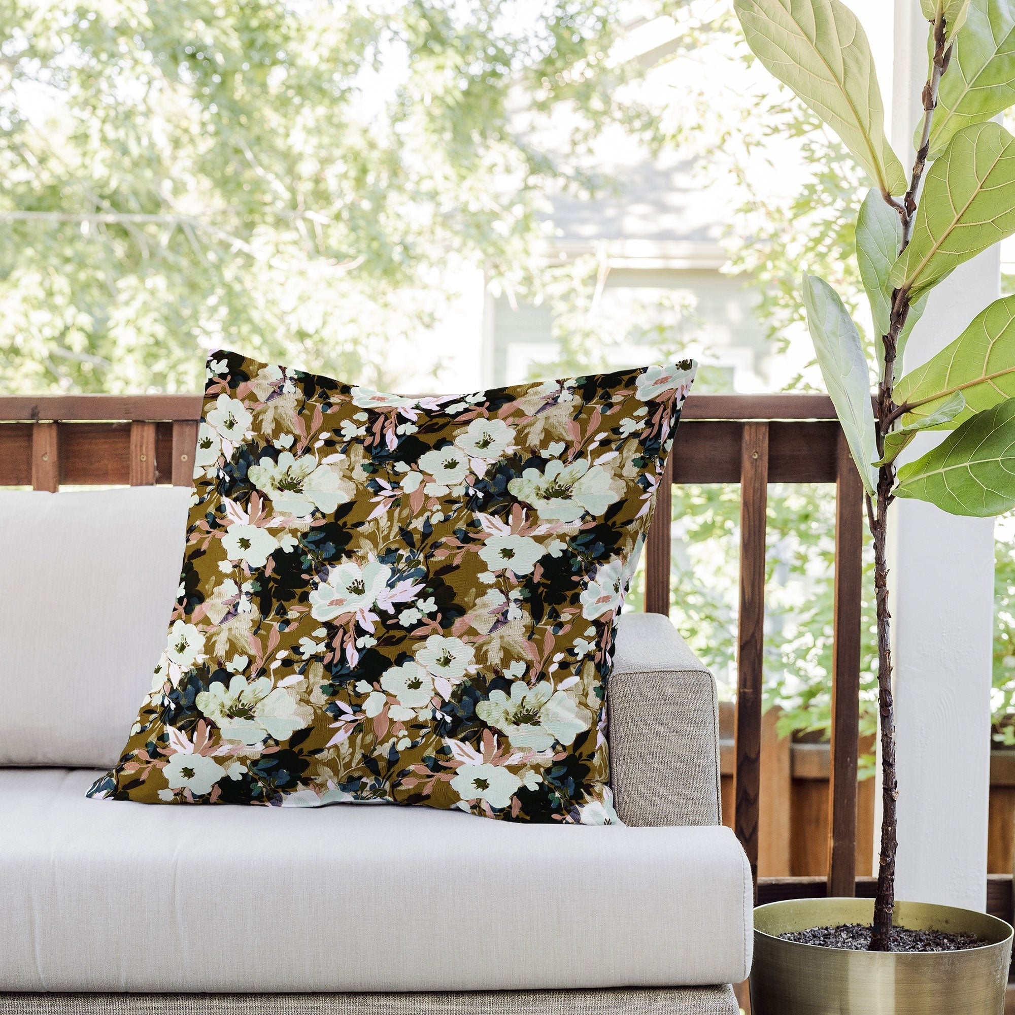 Marta Barragan Camarasa Romantic Floral Fusion Outdoor Throw Pillow