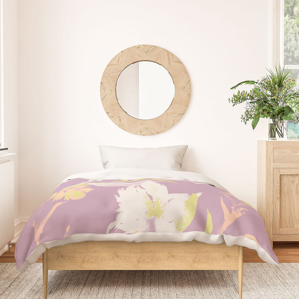 Gabriela Fuente Emma Lilac Floral Duvet Cover