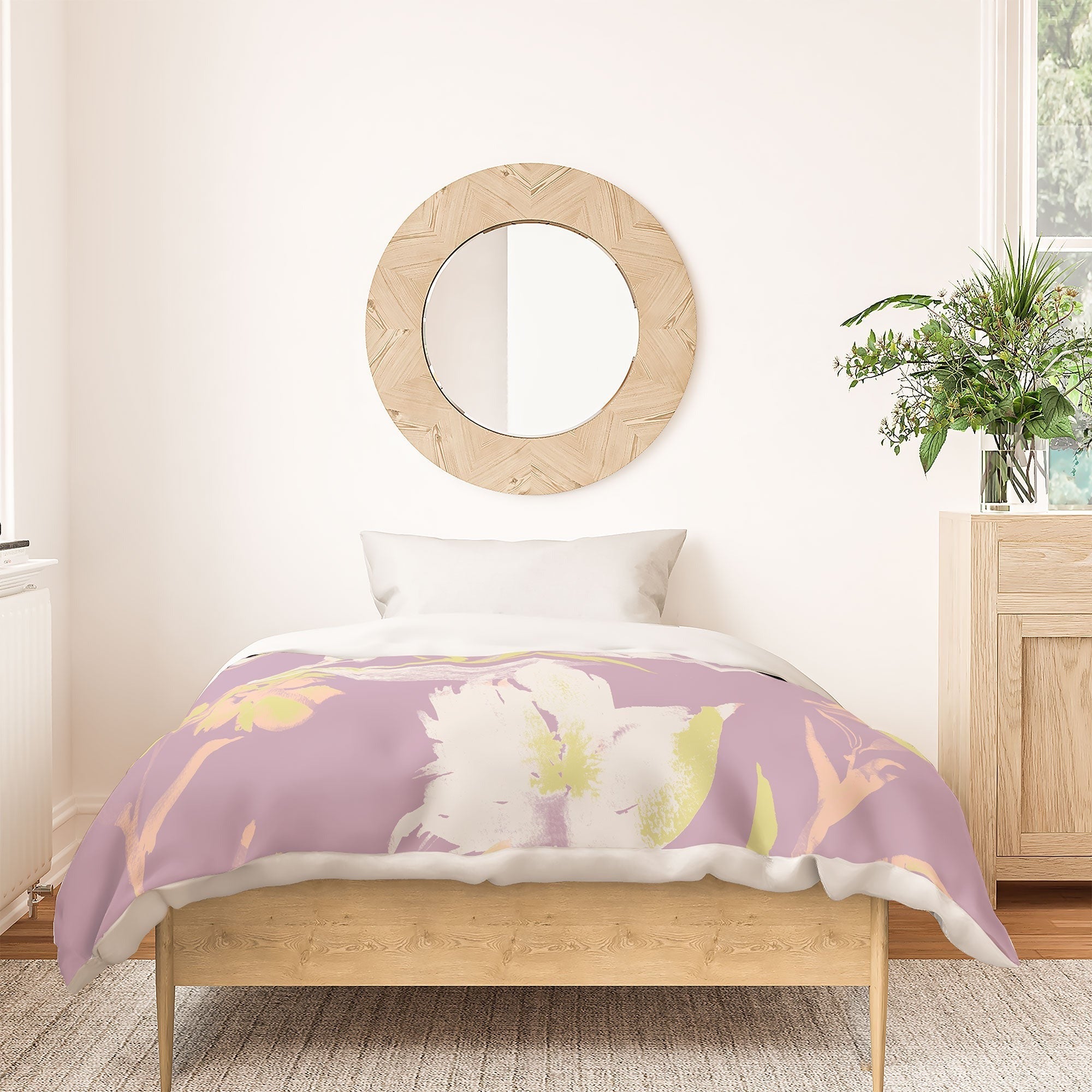 Gabriela Fuente Emma Lilac Floral Duvet Cover