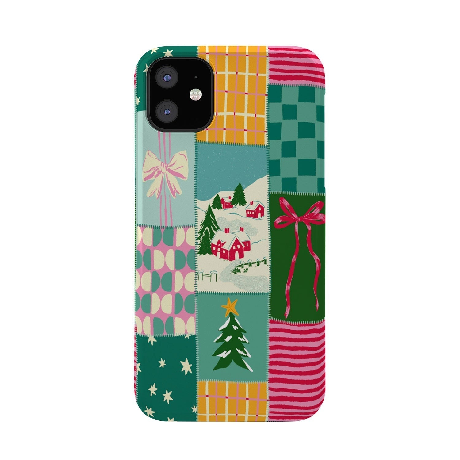 LouBruzzoni Cozy Christmas Patchwork Phone Case