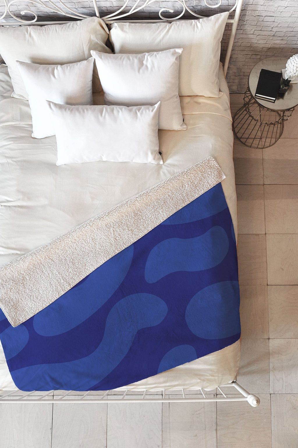 Camilla Foss Blue Pebble Fleece Throw Blanket
