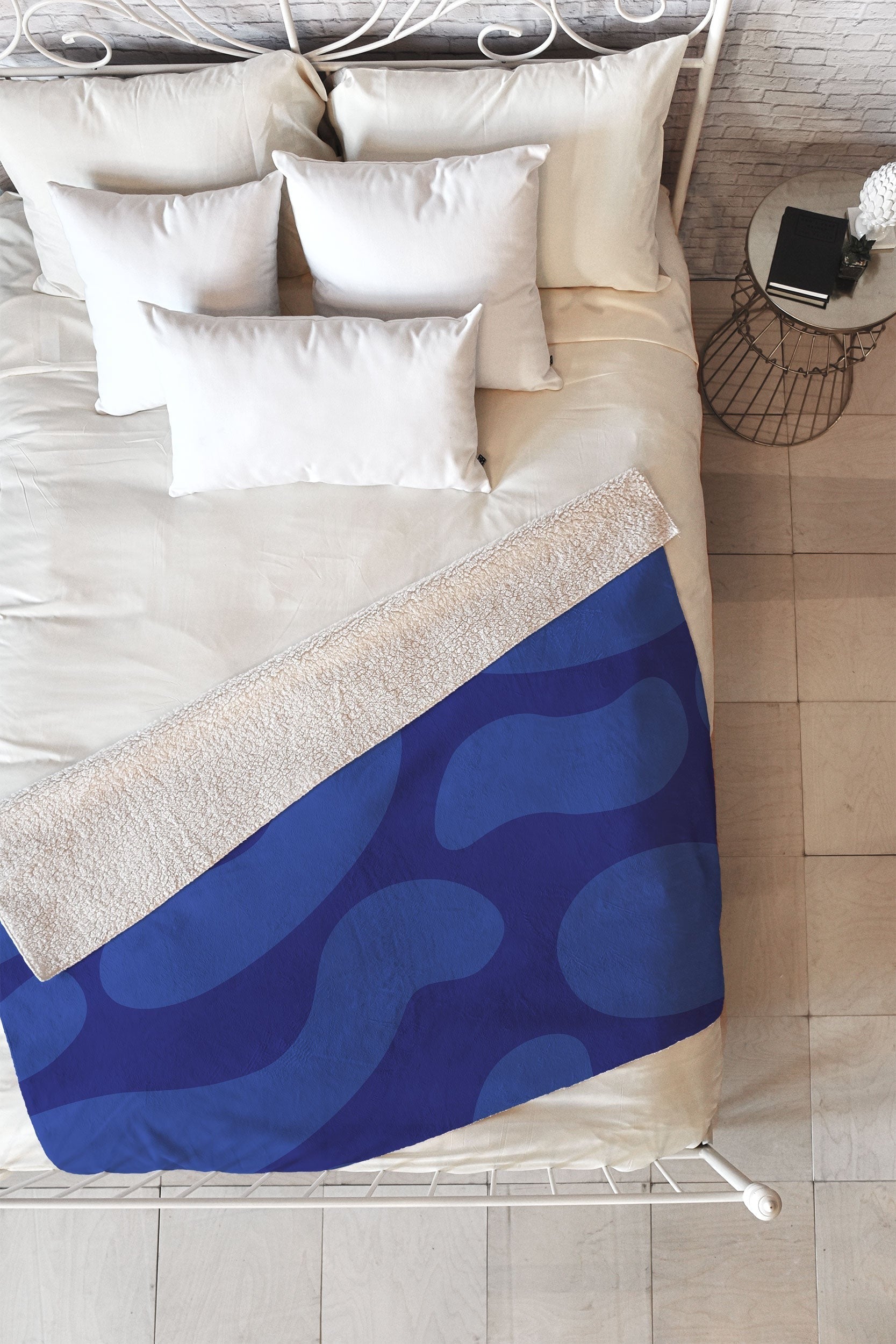 Camilla Foss Blue Pebble Fleece Throw Blanket