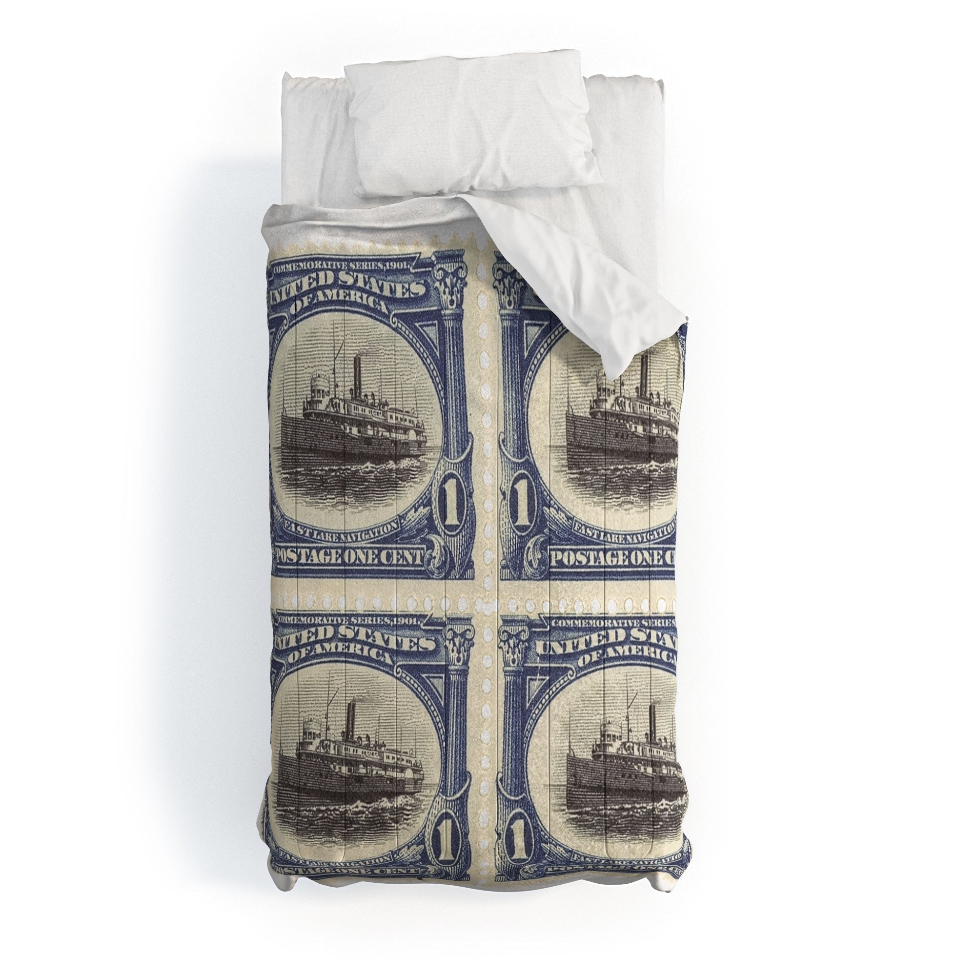 DENY Designs 1901 1c Fast Lake Navigation Stamps Comforter
