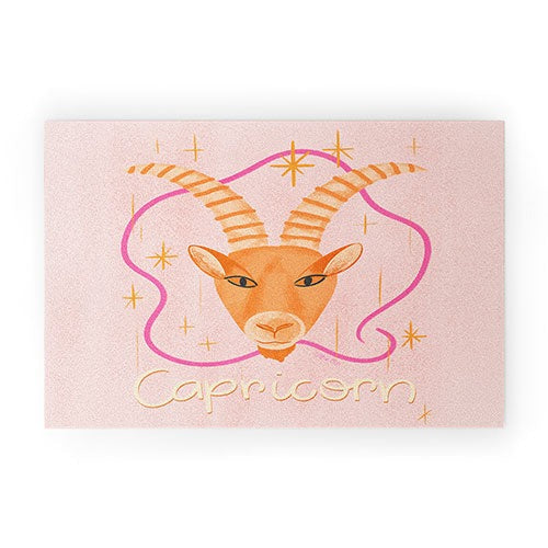 Little Om Zodiac Sign Capricorn Welcome Mat