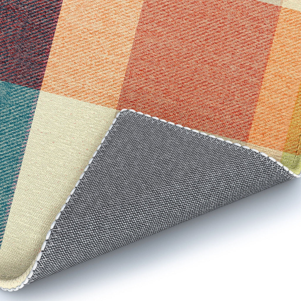 Marta Barragan Camarasa Retro Picnic Plaid Warm Tones Area Rug