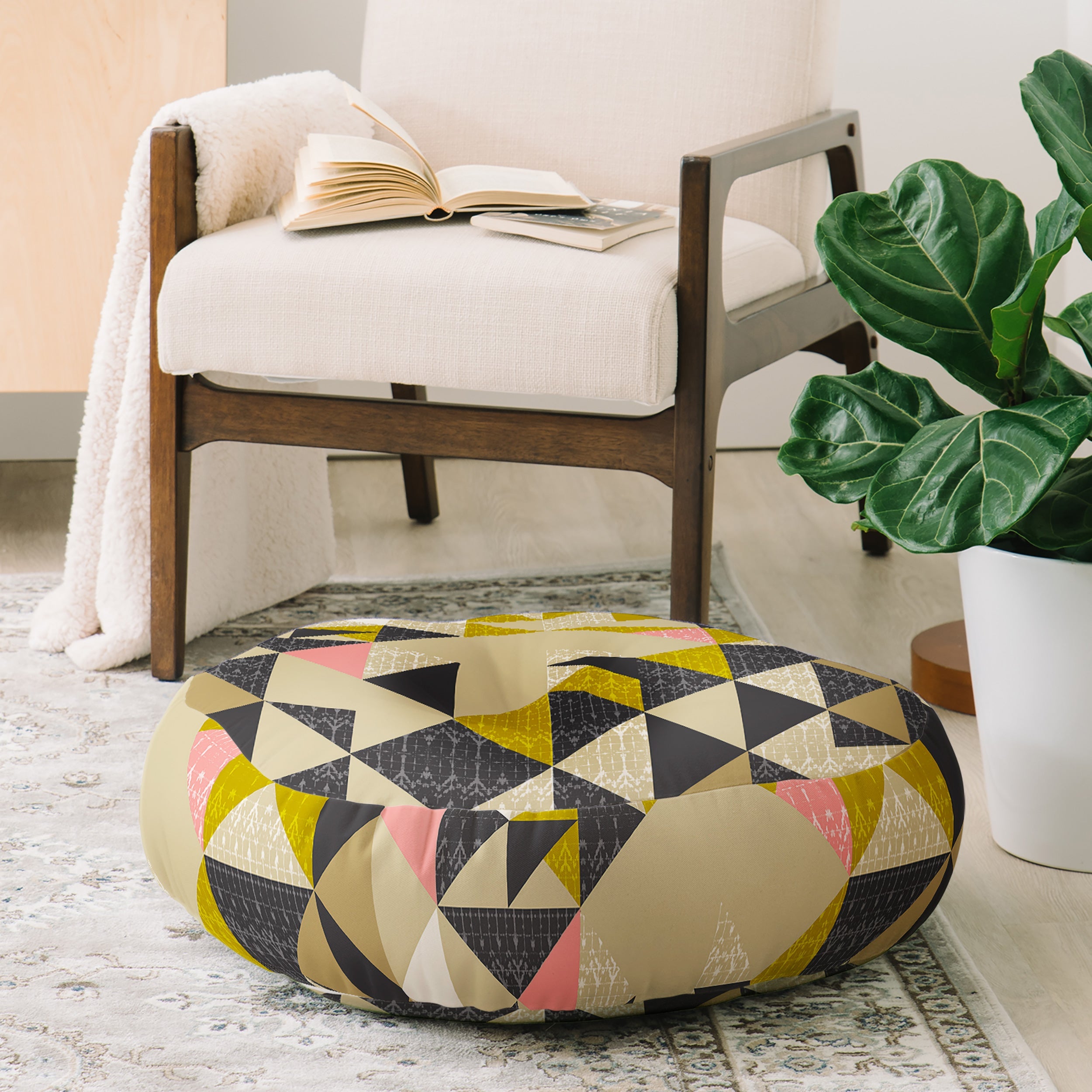 Pattern State Nomad Quilt Floor Pillow Round