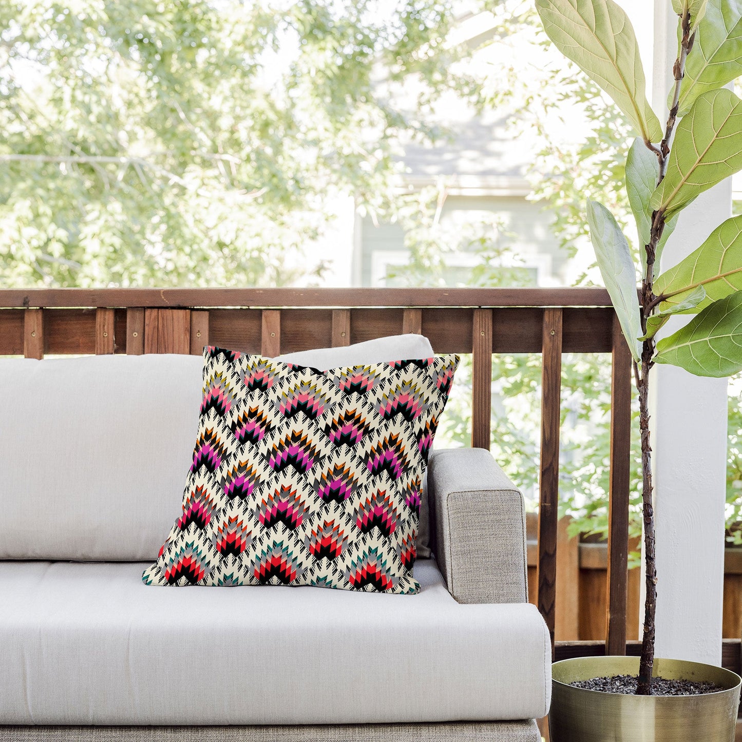 Pattern State Peaks Outdoor Throw Pillow