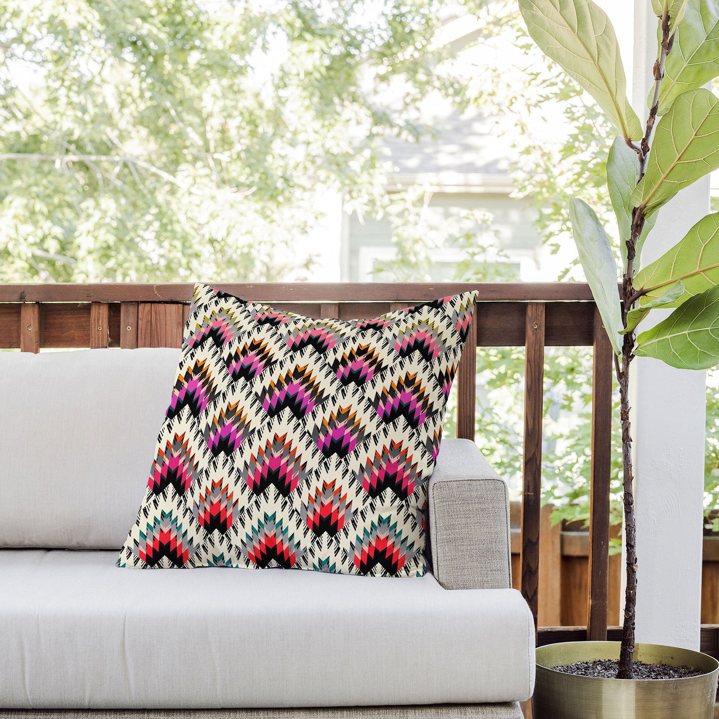 Pattern State Peaks Outdoor Throw Pillow
