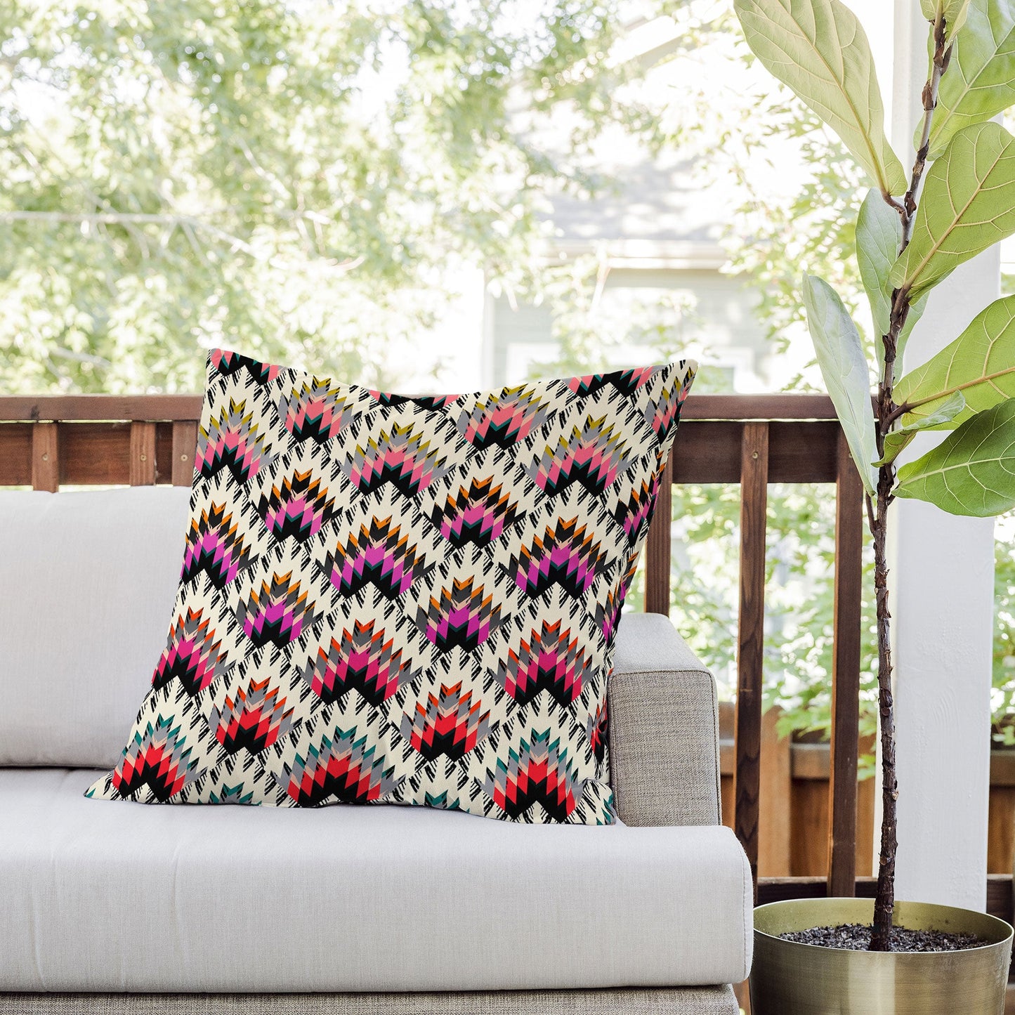 Pattern State Peaks Outdoor Throw Pillow