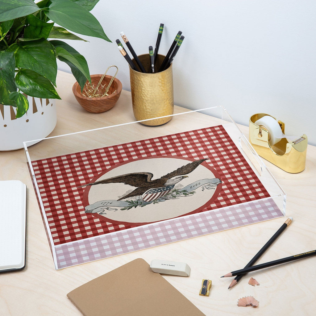 DENY Designs Gingham Eagle Acrylic Tray