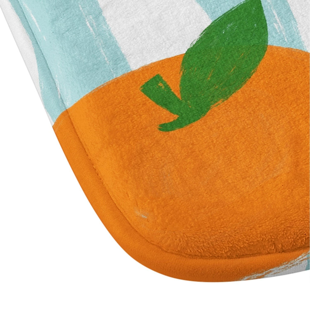Design by Spark Zesty Oranges and Stripes Memory Foam Bath Mat