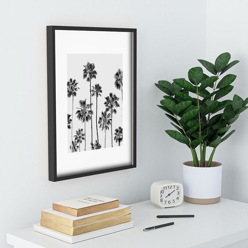 Gal Design Black And White Palms Recessed Framing Rectangle