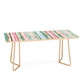 Ninola Design Botanic Retreat Watercolor Stripes Green Orange Red Coffee Table