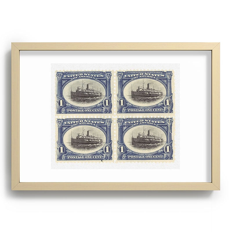 DENY Designs 1901 1c Fast Lake Navigation Stamps Recessed Framing Rectangle
