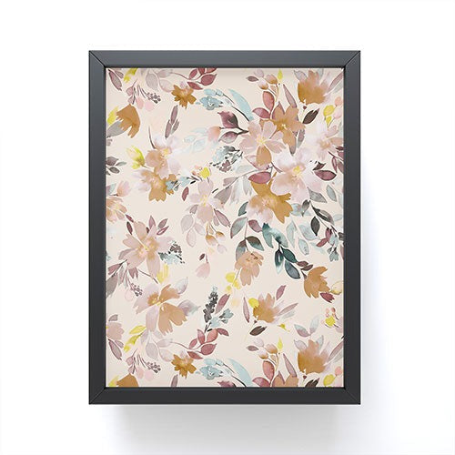 Ninola Design Botanic Retreat Floral Oleander Whimsical Soft Pink Framed Mini Art Print