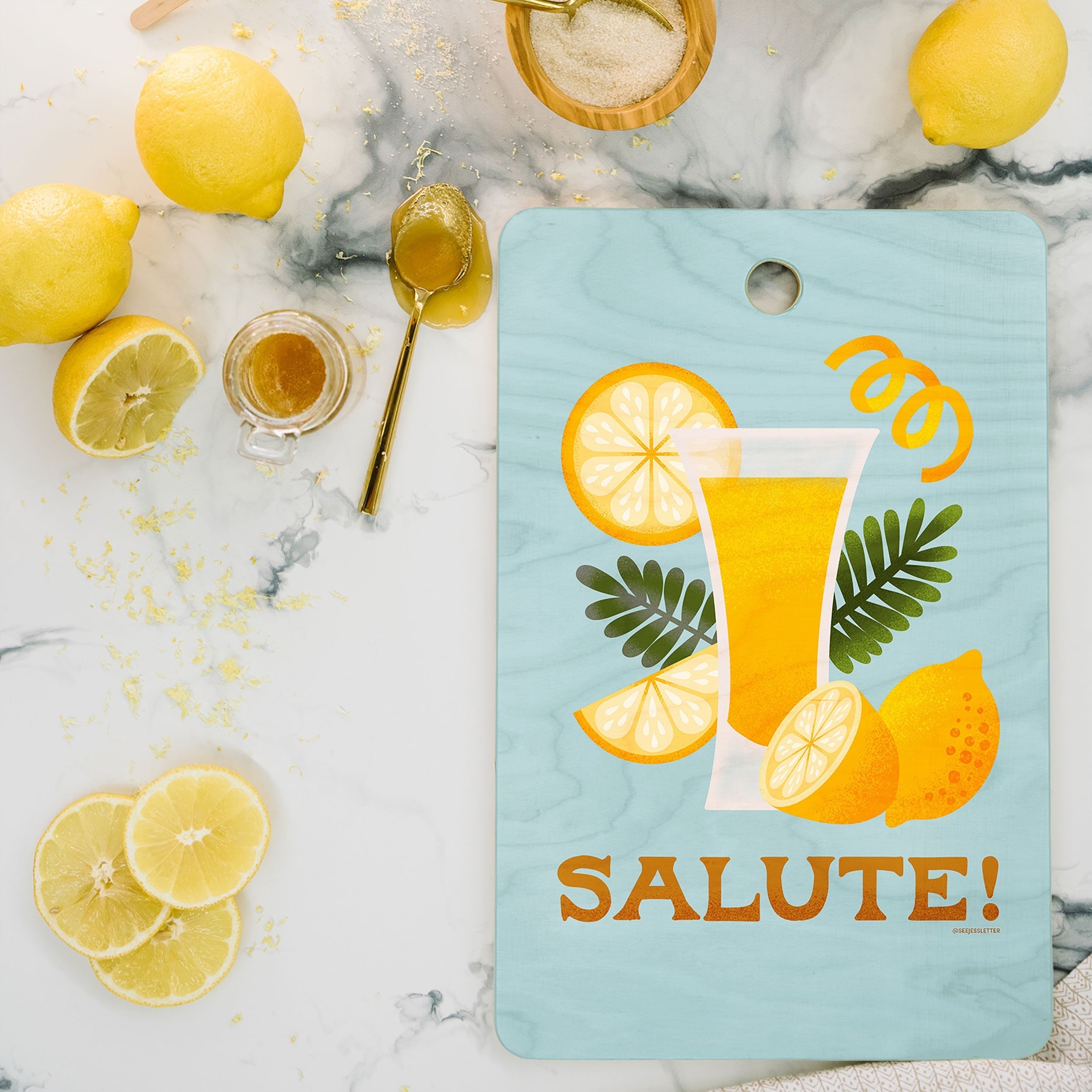 Jessica Molina Limoncello Cocktail Cutting Board Rectangle