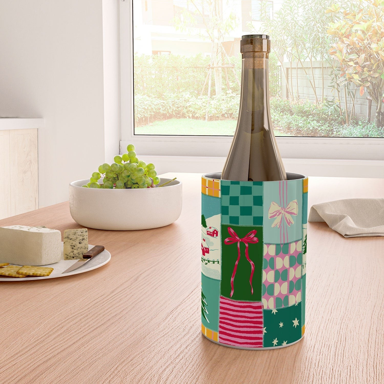 LouBruzzoni Cozy Christmas Patchwork Wine Chiller