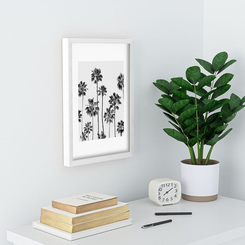 Gal Design Black And White Palms Recessed Framing Rectangle