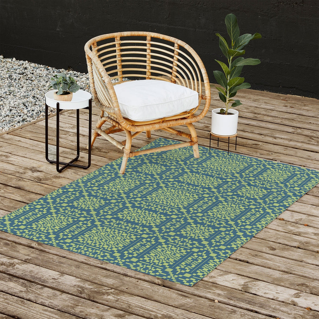 Marta Barragan Camarasa Nostalgic Grid Design Outdoor Rug