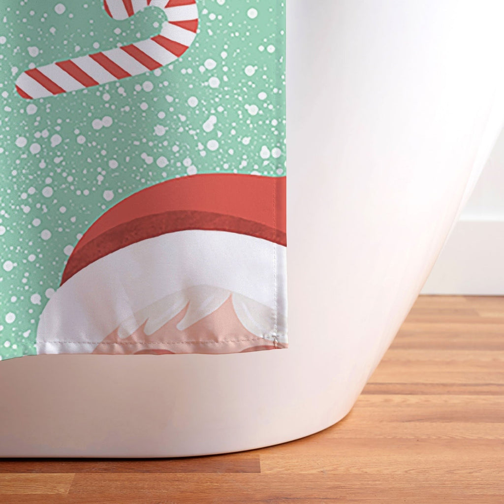 Design by Spark Sporty Football Santa Holiday Shower Curtain