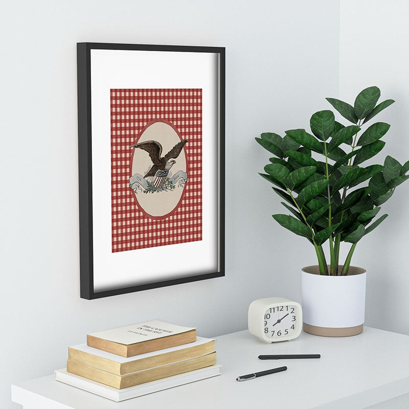 DENY Designs Gingham Eagle Recessed Framing Rectangle