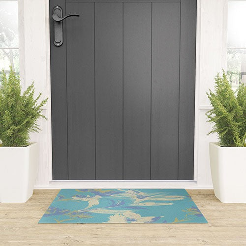 Gabriela Fuente Emma Blue Welcome Mat